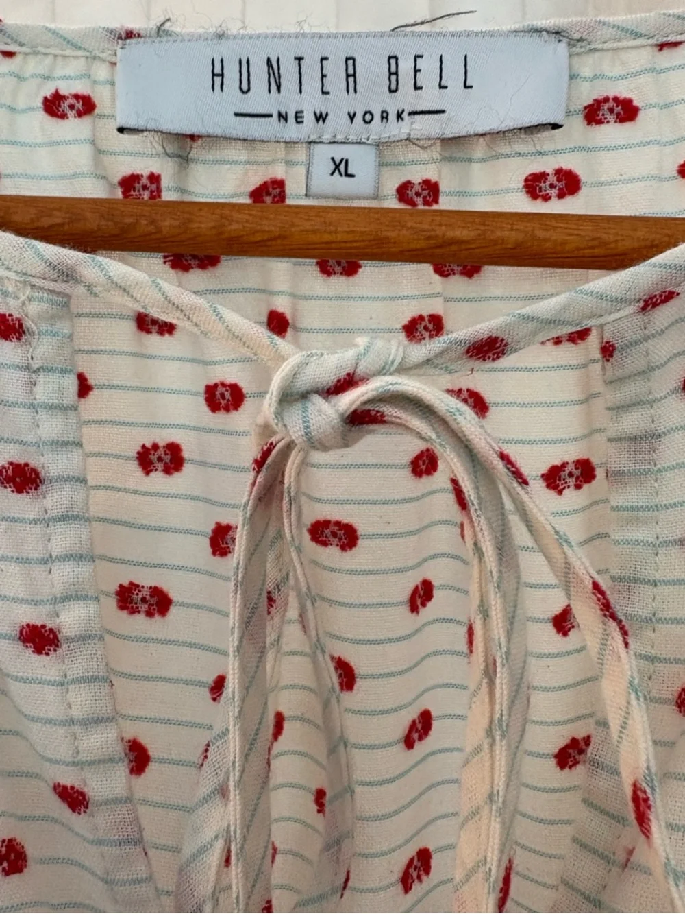 GUC HUNTER BELL Ellison Dress. Off White/Red Dots. Size XL. Retail price $395. - Picture 3 of 7